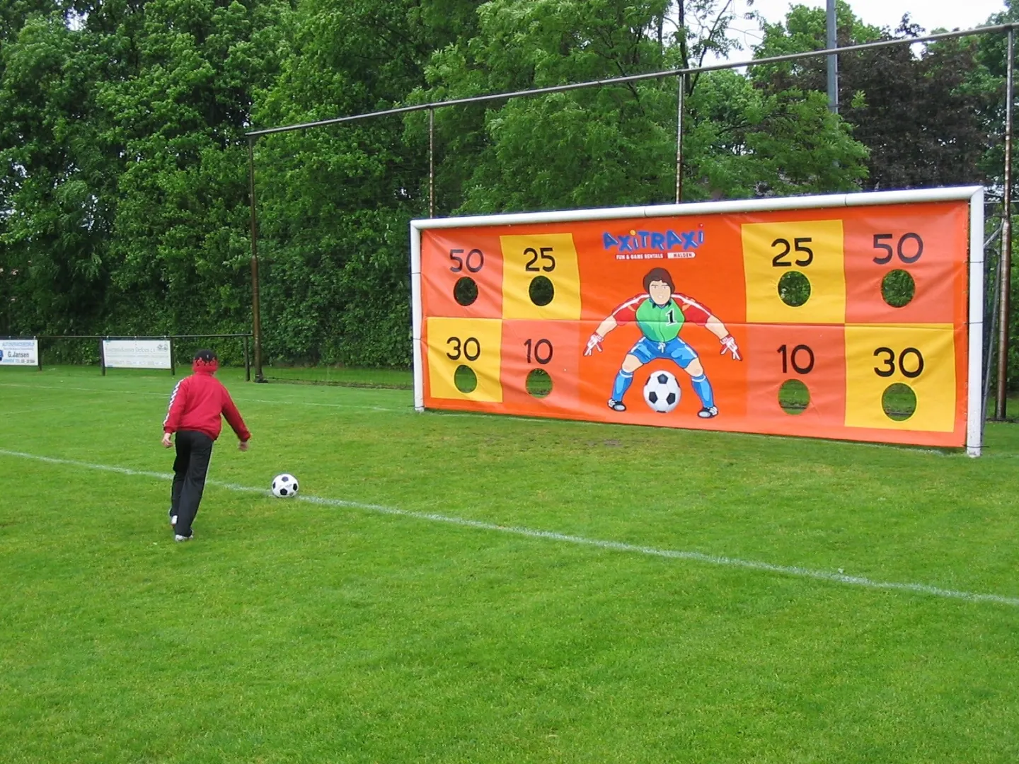 Voetbalzeil met schietgaten STANDAARD GOAL NODIG
