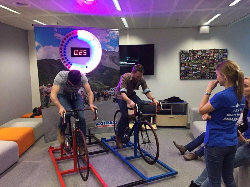 Wielrennen fiets simulator tour de france huur Renrad tour de france simulator verleih